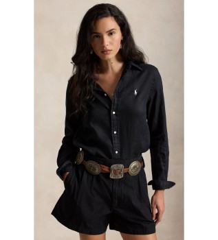 camicia-in-lino-nero-dal-taglio-classico
