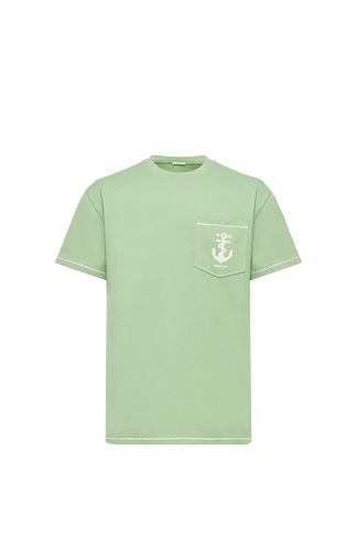 T-shirt in cotone con ricamo àncora