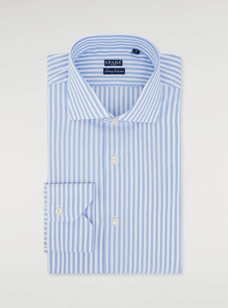 Camicia bastoncino collo francese in puro cotone