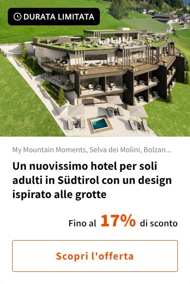 Un nuovissimo hotel per soli adulti in Südtirol con un design ispirato alle grotte