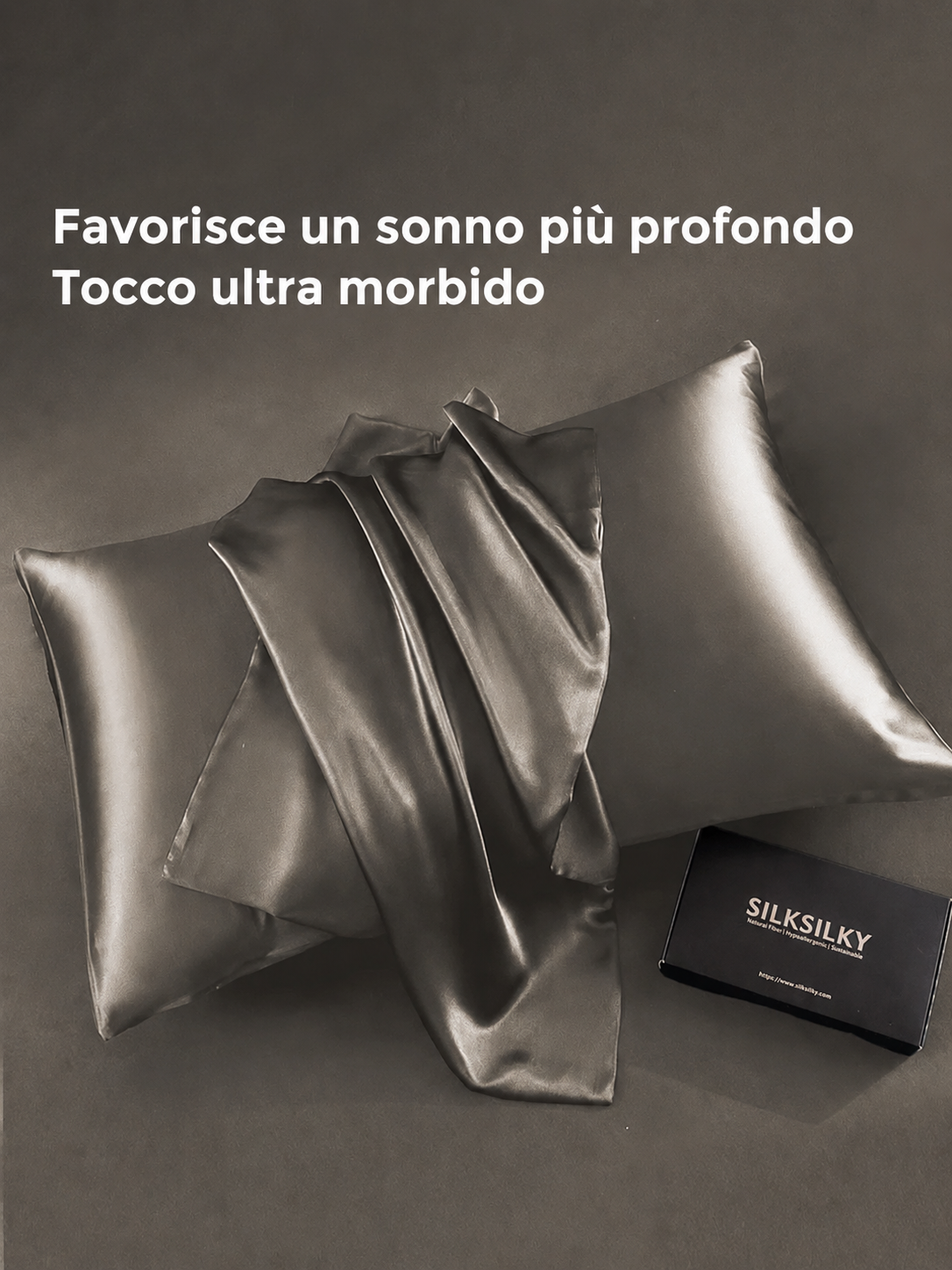 Image of 30 Momme Lussuosa federa 100% seta - Chiusura a busta