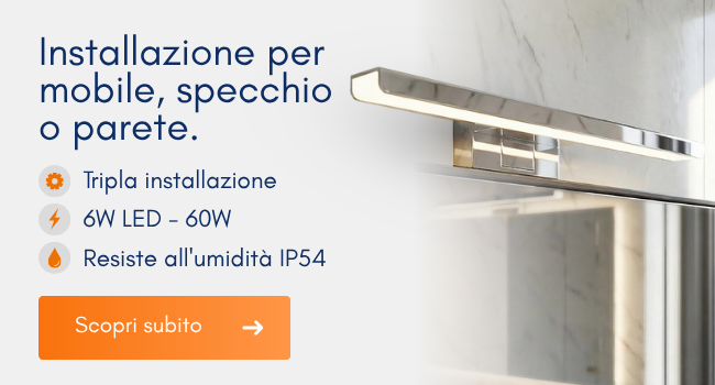 Installazione per mobile, specchio o parete.