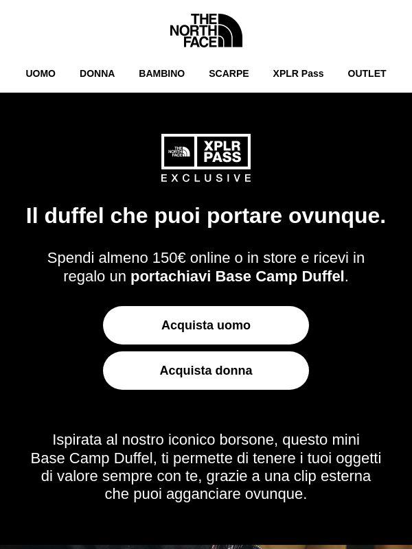 Un portachiavi Base Camp Duffel in regalo!