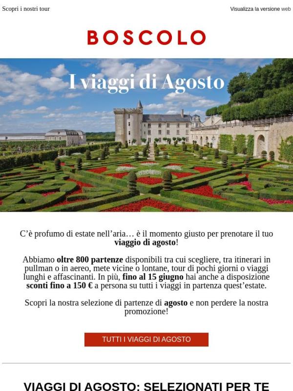 Dove viaggiare ad agosto