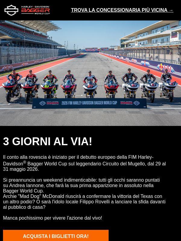 3 giorni al via! Le Bagger racing arrivano in Europa!