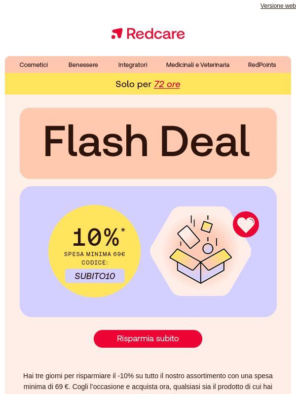 💙Solo per 72 ore: risparmia il 10% su tutto l’assortimento!