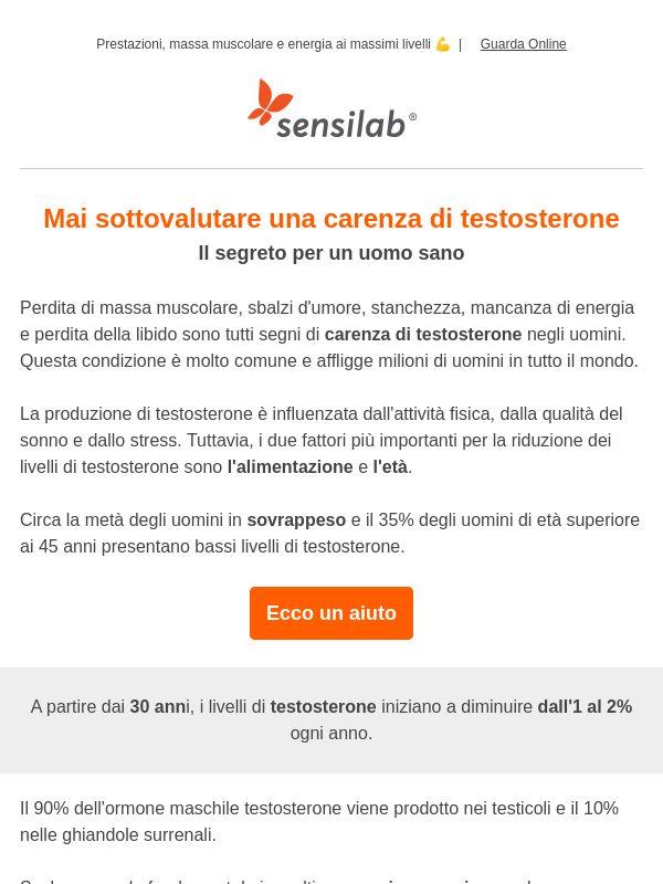 Non sottovalutare i livelli di testosterone