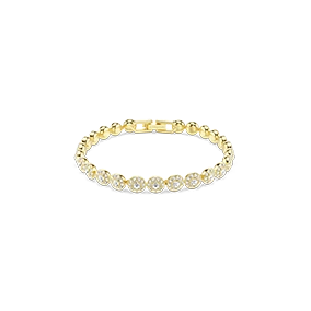 Bracciale Una Angelic, Taglio Round, Pavé, Medio, Bianco, Placcato color oro