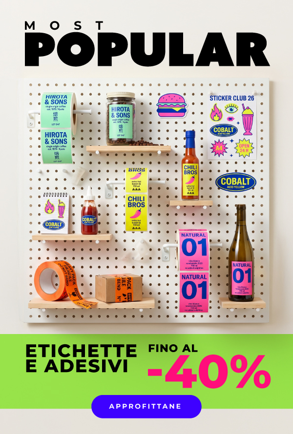 Etichette e Adesivi fino al -40% 