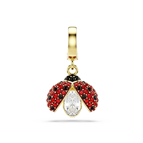 Charm Idyllia, Taglio misto, Coccinella, Rosso, Placcato color oro