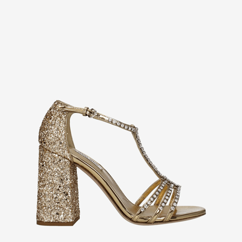 Miu Miu Sandals Women Glitter Gold