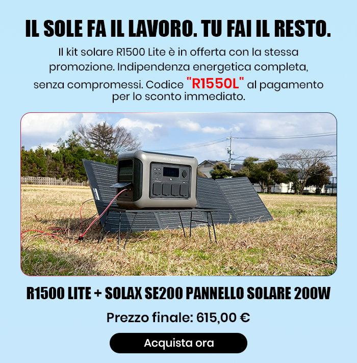 R1500 LITE + SOLAX SE200 Pannello Solare 200W