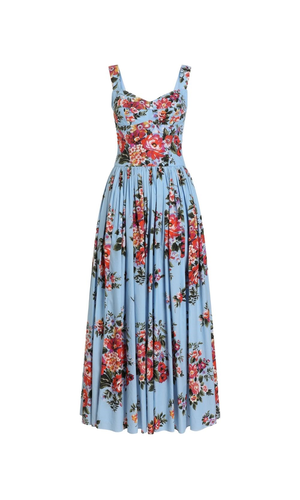 Flower print long dress