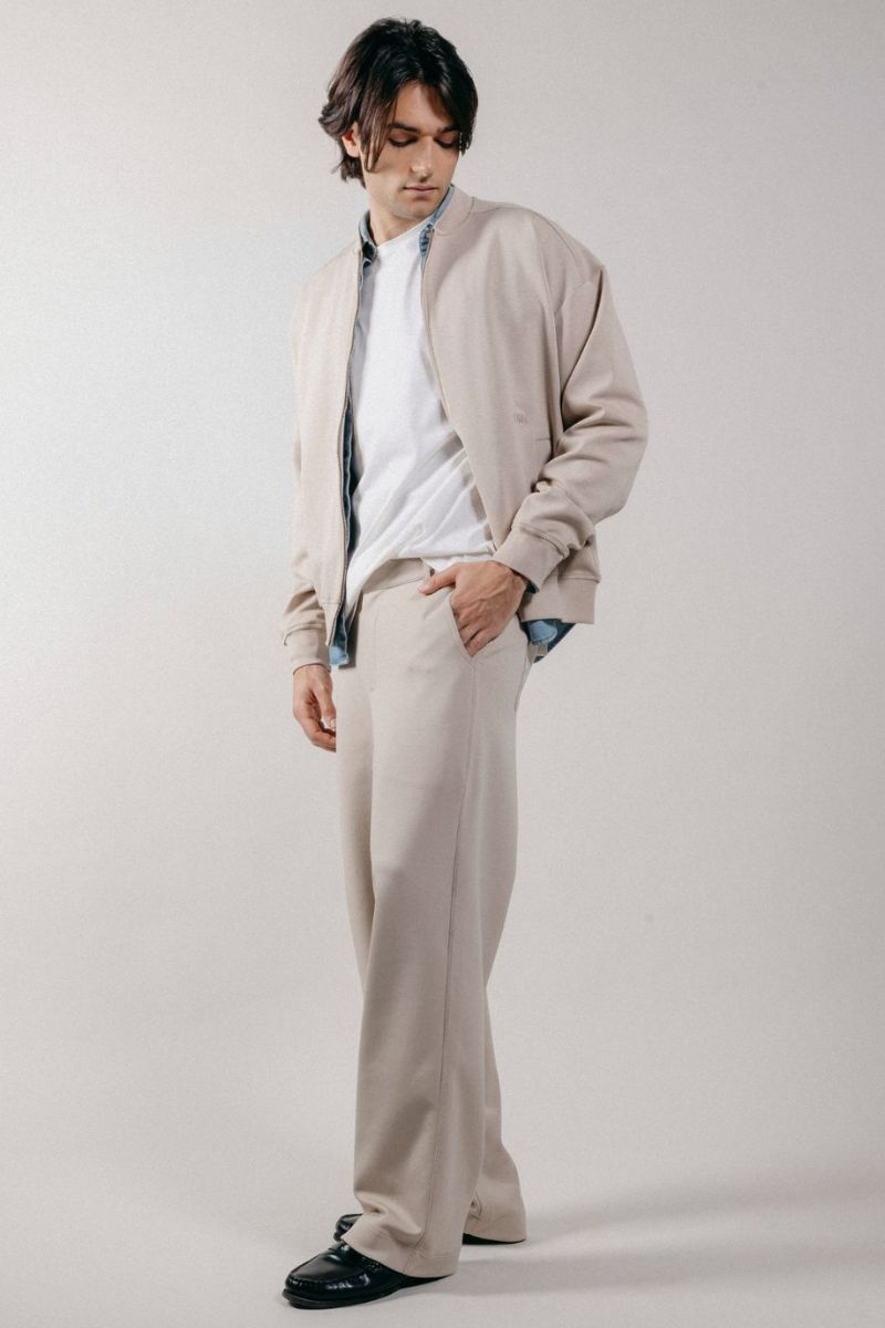 Pantalone in Interlock Beige Uomo