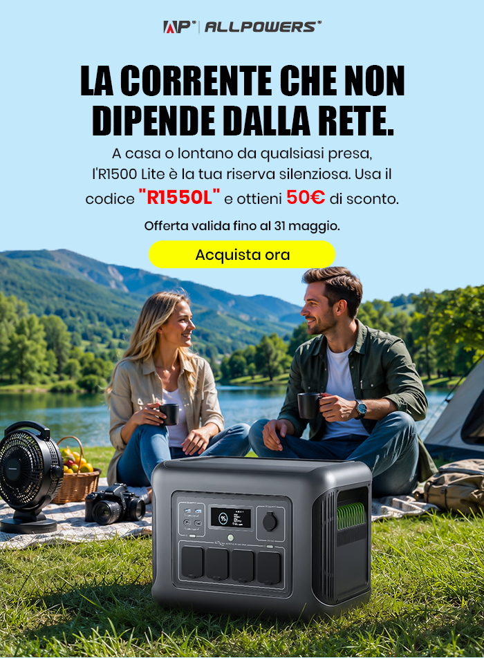 R1500 LITE Centrale Elettrica Portatile 1600W 1056Wh LiFeP04 Batteria