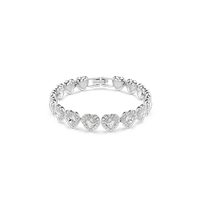 Bracciale Ariana Grande x Swarovski, Taglio misto, Cuore, Bianco, Placcato rodio