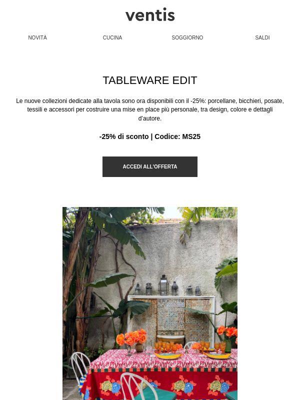 Tavola d’autore: -25%