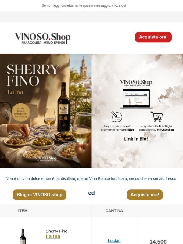 💛 VINOSO | Nel Sherry Fino La Ina il più importante è capire lo stile