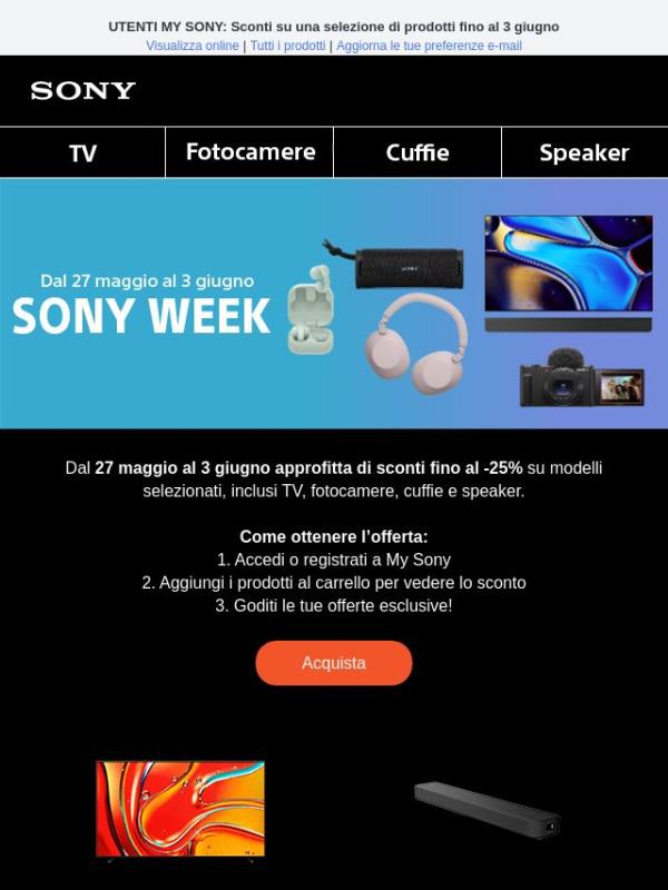 Sony Week: sconti fino al -25%