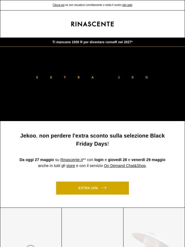 Extra 10% sui Black Friday Days