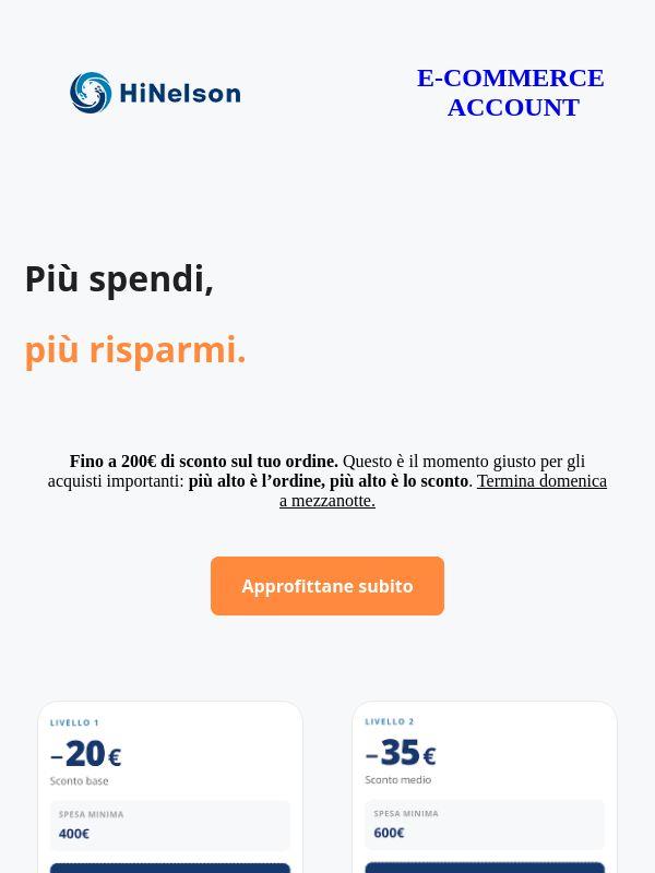 🔥 Ancora attivo. Fino a 200€ di sconto.