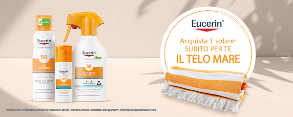 Promo Eucerin - Acquista un solare, in omaggio un telo mare