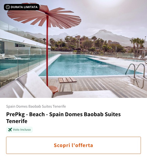PrePkg - Beach - Spain Domes Baobab Suites Tenerife