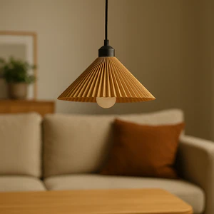 Lampada a sospensione "Colt", rosone beige/nero/cavo nero Lampada a sospensione "Colt", rosone beige/nero/cavo nero