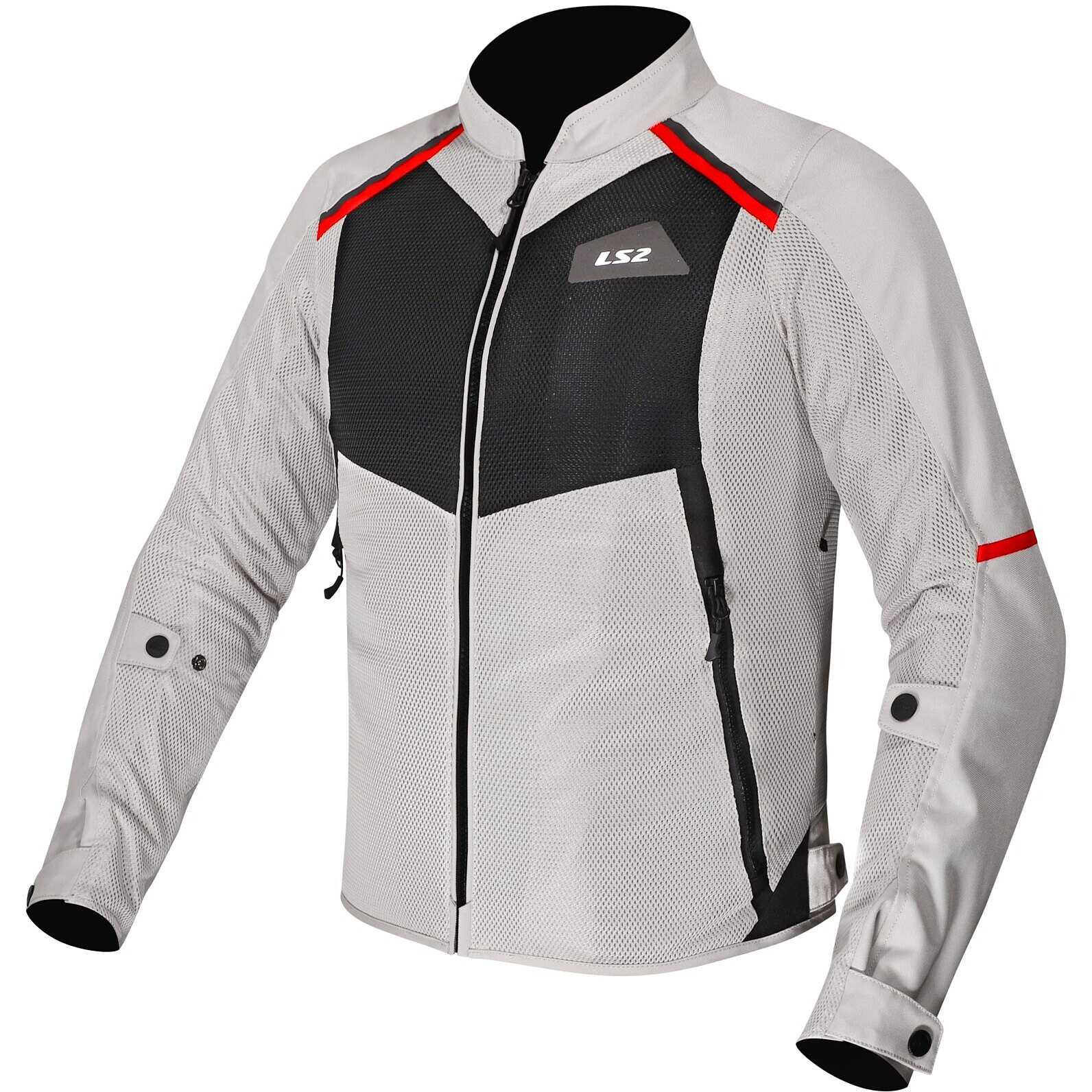 Giubbotto Moto LS2 Breeze Man Grigio Nero Rosso