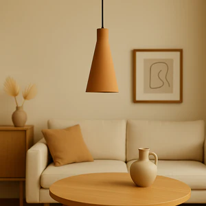 Lampada a sospensione "Shu" rosone beige/nero/cavo nero Lampada a sospensione "Shu" rosone beige/nero/cavo nero