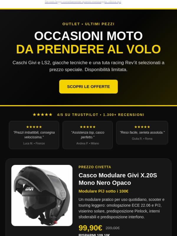 Scopri subito cosa c'è in outlet questa settimana - Spedizione Gratis