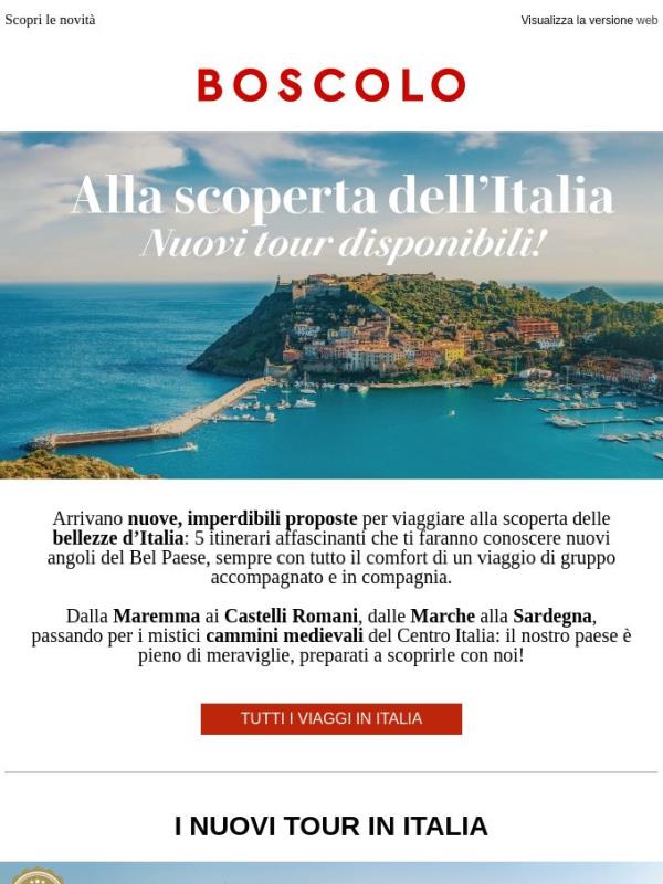 5 nuovi tour per scoprire l’Italia