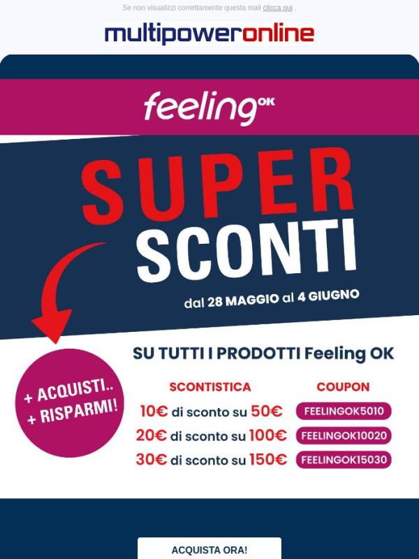 [Correzione coupon]💥Sconti PAZZI su tutta la Feeling OK 💣