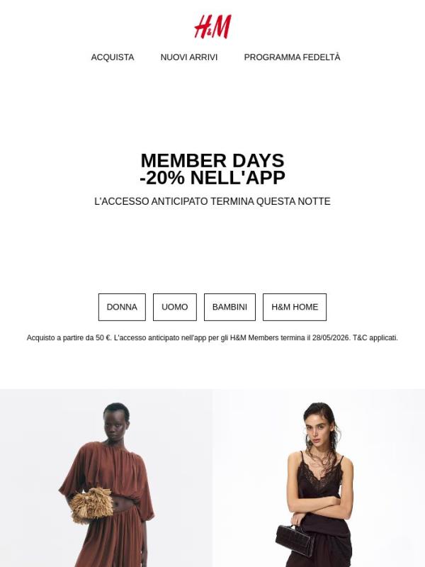 Ultimo giorno: -20% accesso anticipato nell'app