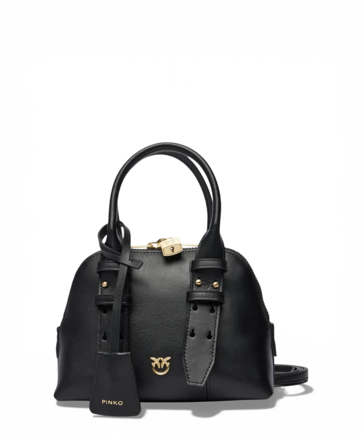 Image of Borsa Bowling Pinko Zip Mini in Pelle