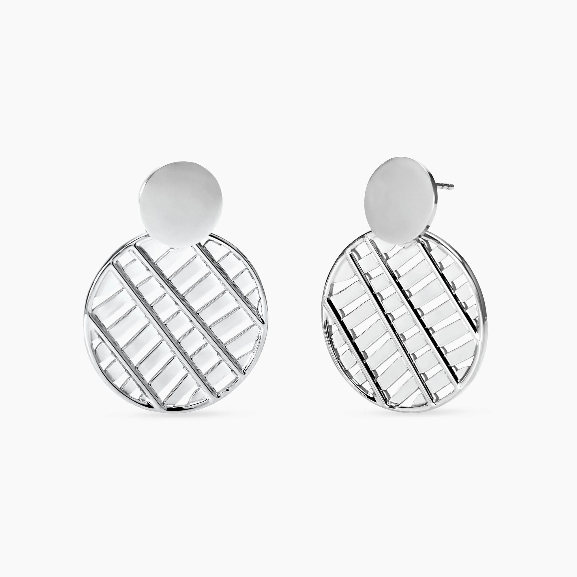 Image of Orecchini tondi con pendente cerchio STYLE 74