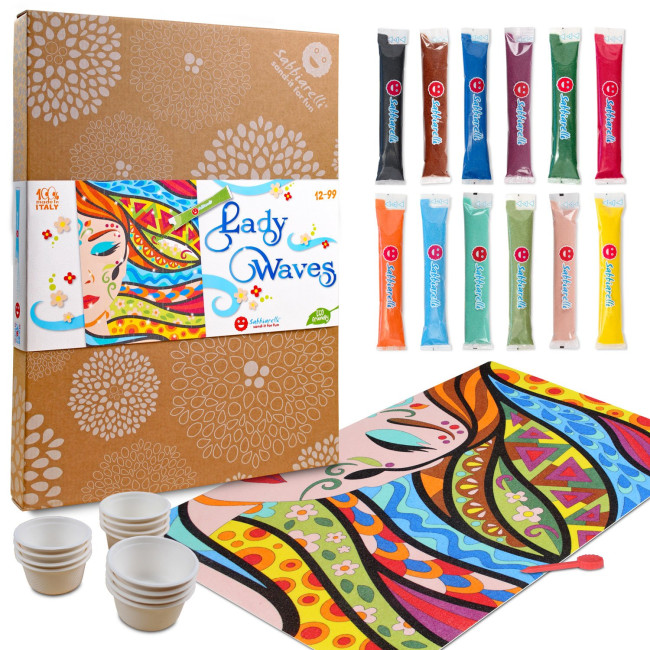 L'immagine mostra il sandpainting set lady waves
