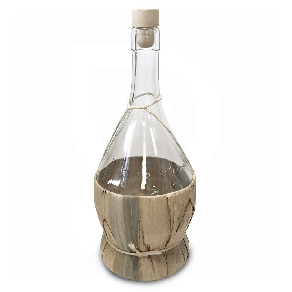 Fiasco con paglia 1,5 L con tappo (8 pezzi)