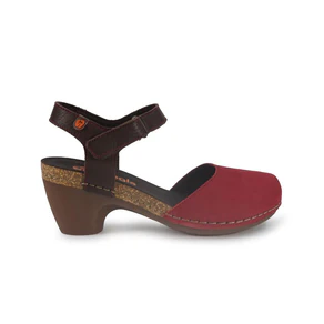 Jungla Pump Donna con Tacco in Pelle Nabuk Rosso