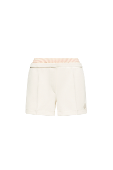 Shorts in misto cotone vichy effetto stratificato