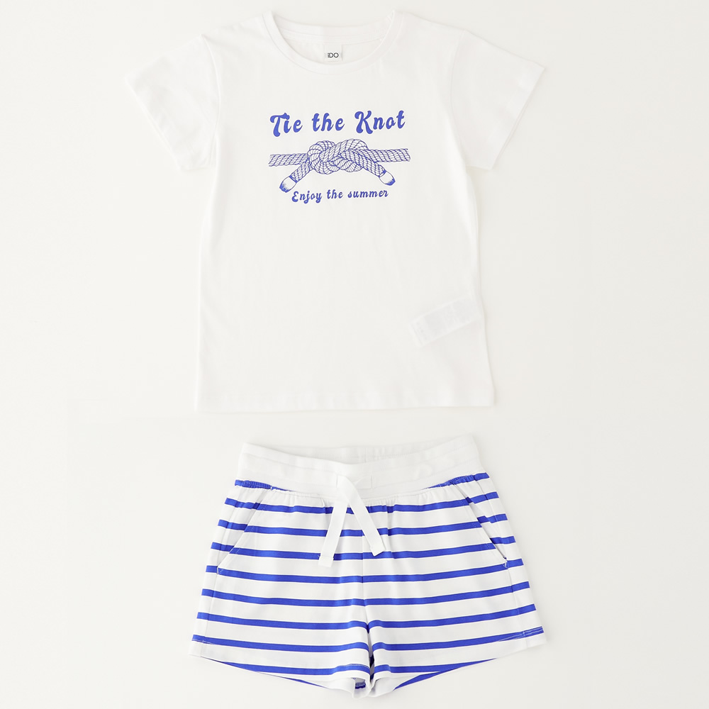 Image of COMPLETO T-SHIRT E SHORT 4G855 G0 RAGAZZA IDO