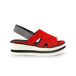 Gianmarco Sorelli Sandalo Donna Platform con Zeppa in Camoscio Rosso