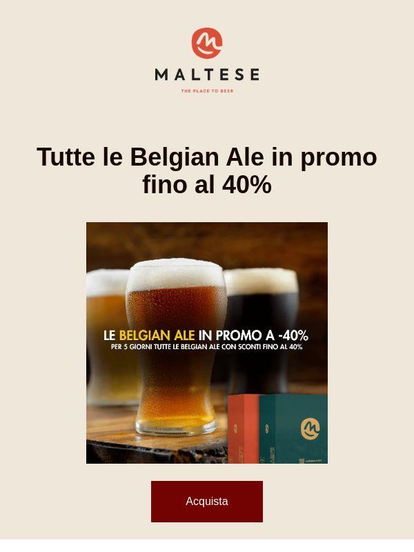 🍺 Weekend Belgian Ale — sconti fino al 40%, solo 5 giorni
