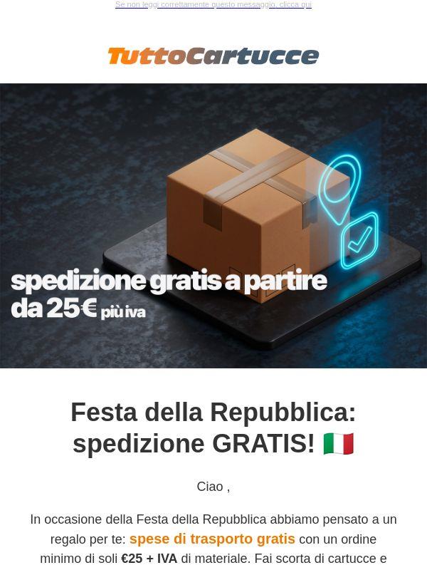 🇮🇹 Festa della Repubblica: spedizione GRATIS da €25+IVA — solo fino al 2 giugno