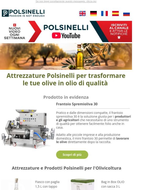 Polsinelli: l'eccellenza per la tua produzione olearia 🫒