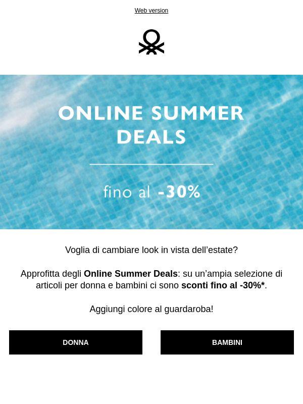 Online Summer Deals fino al -30% per donna e kids