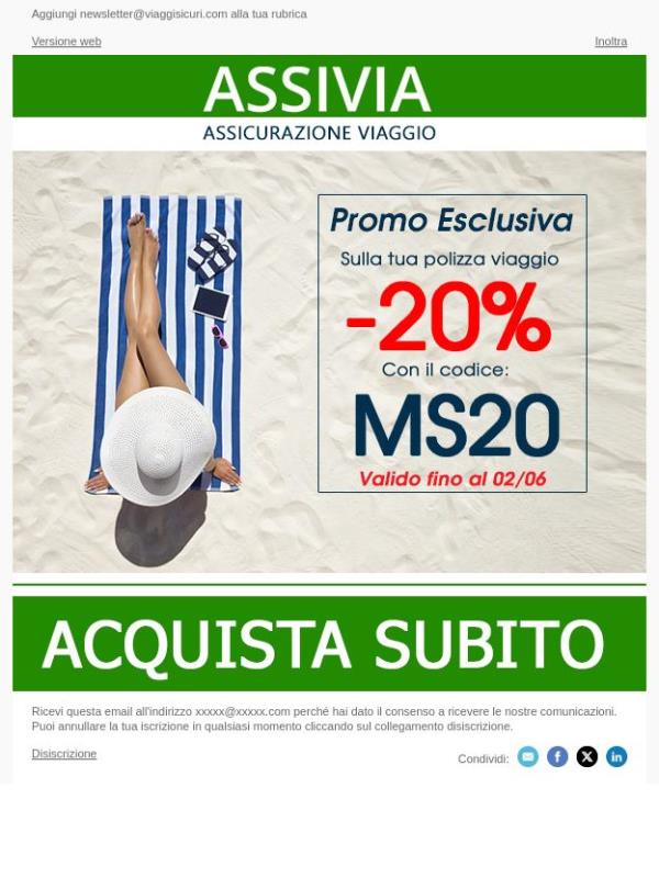 - 20% su tutte le polizze, non perdere l'offerta! 🎁