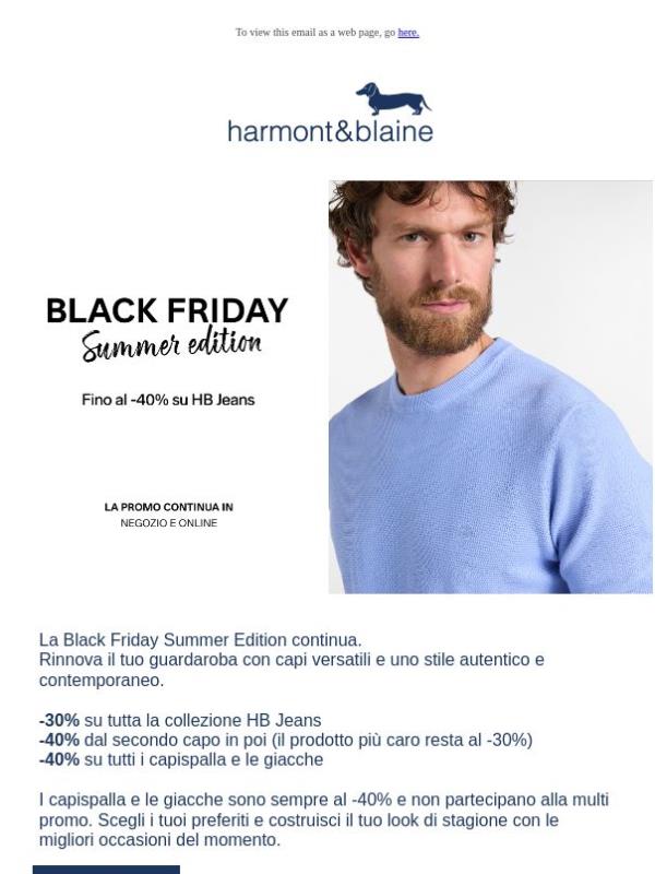 Black Friday Summer Edition, fino al -40% su HB Jeans