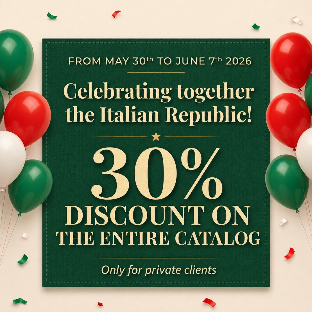 Italian Republic Day - 30% off the entire catalogue, May 30 to June 7