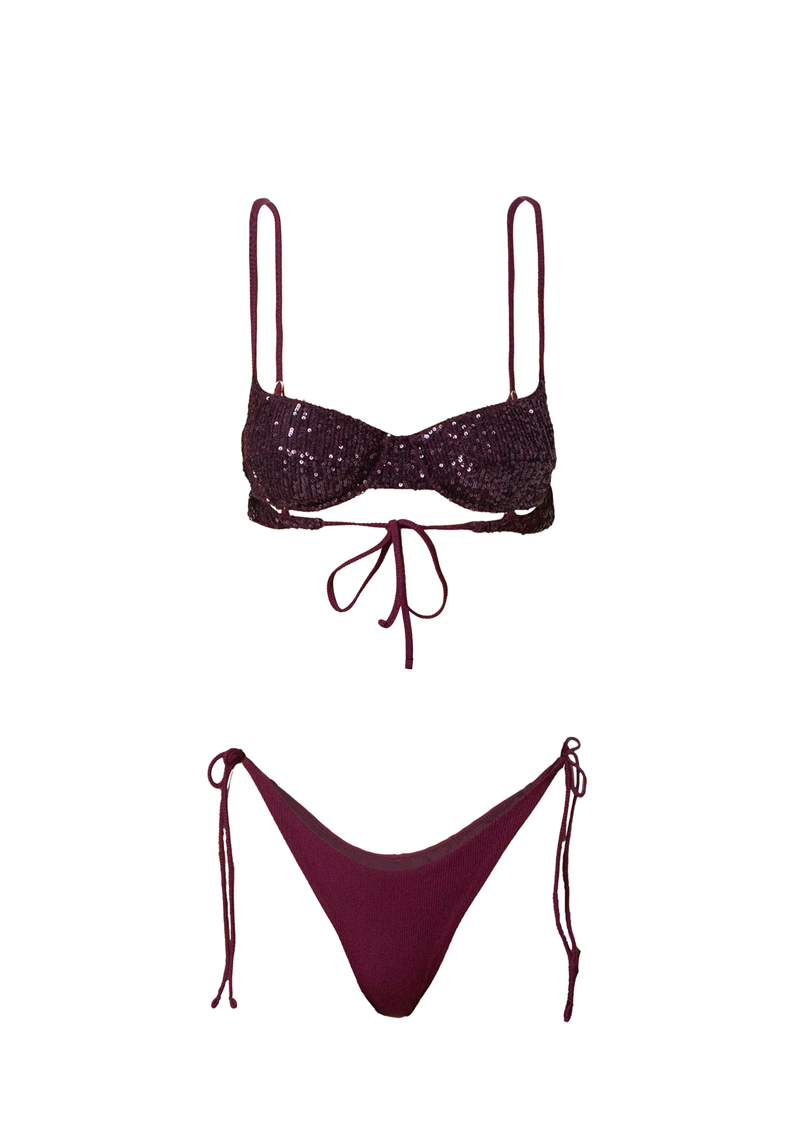 BIKINI REGGISENO Bordeaux Effek